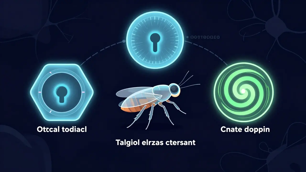 Abstract illustration of chemical rotation strategies for parasites
