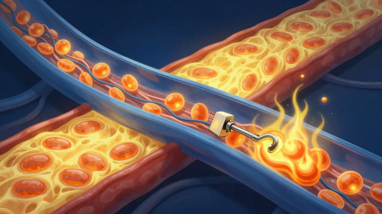 Abstract illustration of glucose absorption in a dog's bloodstream