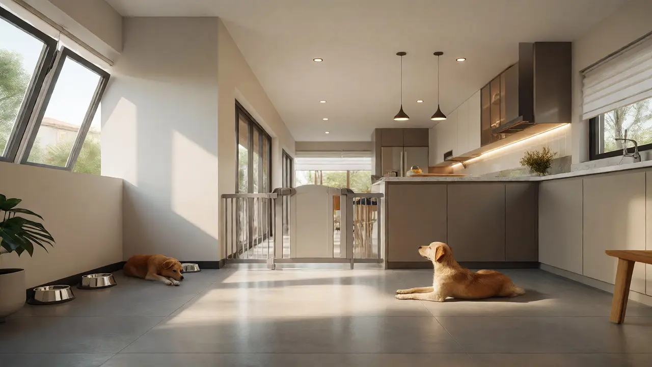 Open home layout with separated resources and clear pathways to reduce pet conflict.